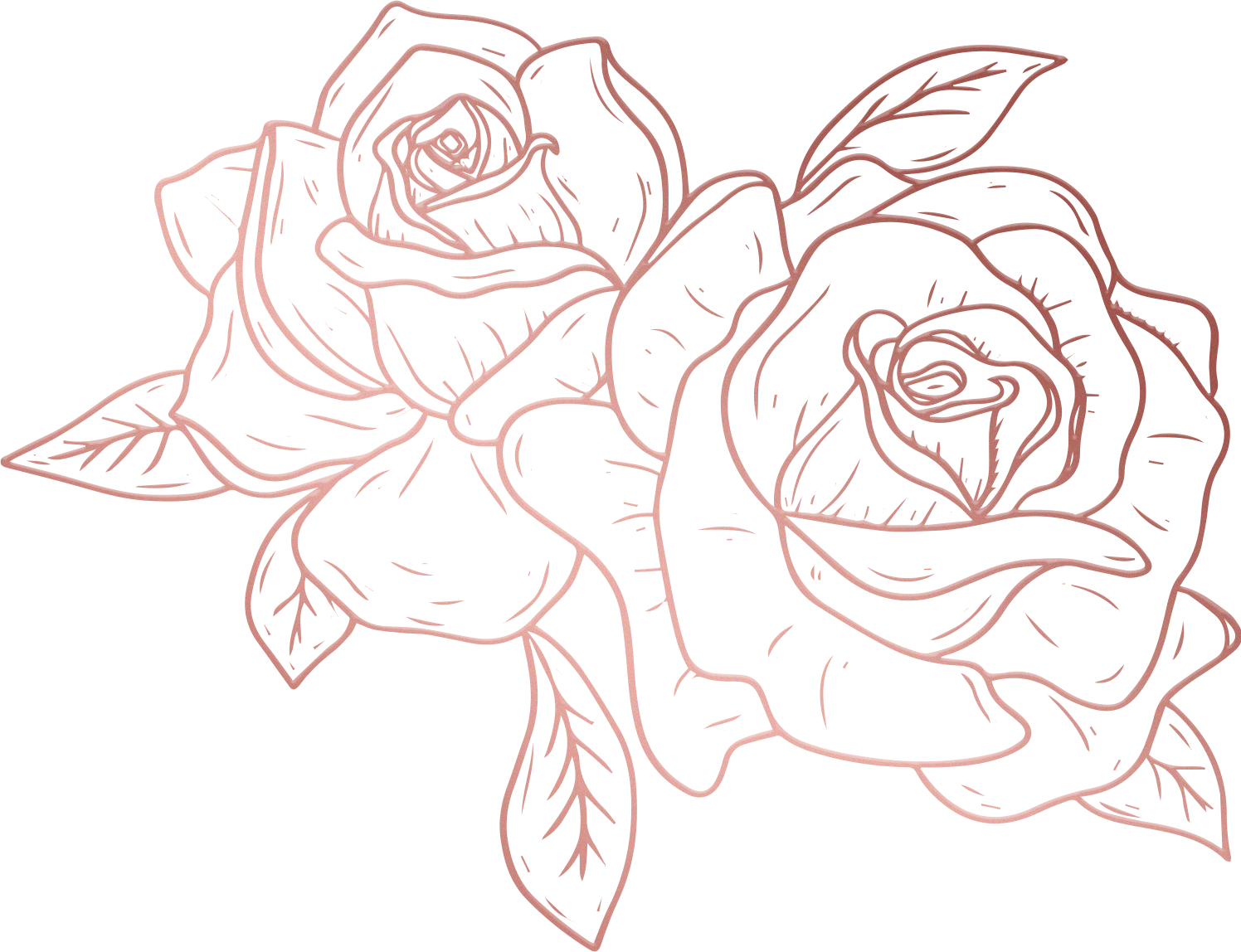 Metallic Monoline Rose Gold Roses